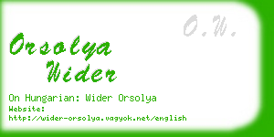 orsolya wider business card